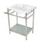 Kingston Brass VPB24187W46 24-Inch Ceramic Console Sink (4-Inch, 3-Hole), White/Polished Nickel VPB24187W46 - alternate 1